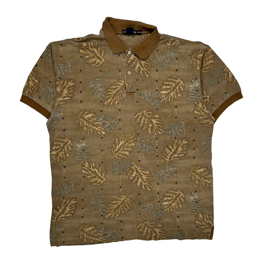 Vintage Nautica Polo Shirt - XL Brown Cotton