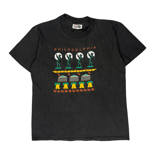Philadelphia Tough Ts Single Stitch T-Shirt - Medium Black Cotton