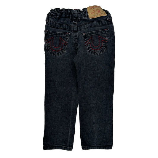 Vintage Age 4 True Religion Contrast Stitch Jeans - Small Black Denim