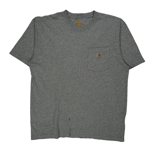 Carhartt T-Shirt - Large Grey Cotton