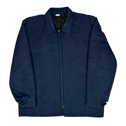 Vintage Workwear Work Jacket - Large Blue Polyester