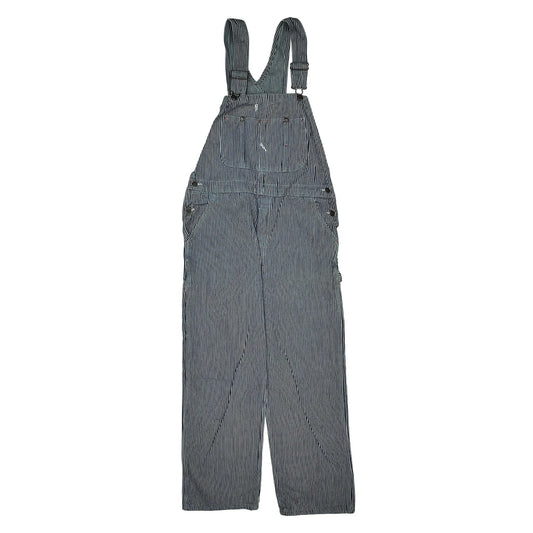 Vintage Unbranded Hickory Pinstripe Dungarees - 36″ Waist Black & White Cotton