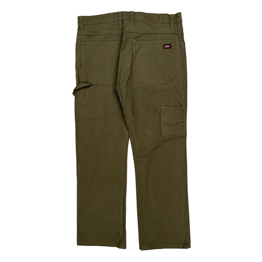 Dickies Carpenter Trousers - 36W 30L Green Cotton