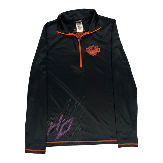 Harley Davidson 1/4 Zip - XL Black Polyester