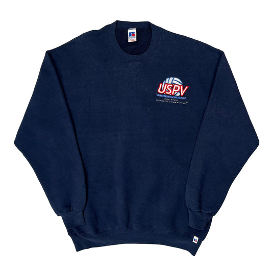 Vintage USpv Russell Athletic Tall Sweatshirt - XL Navy Cotton