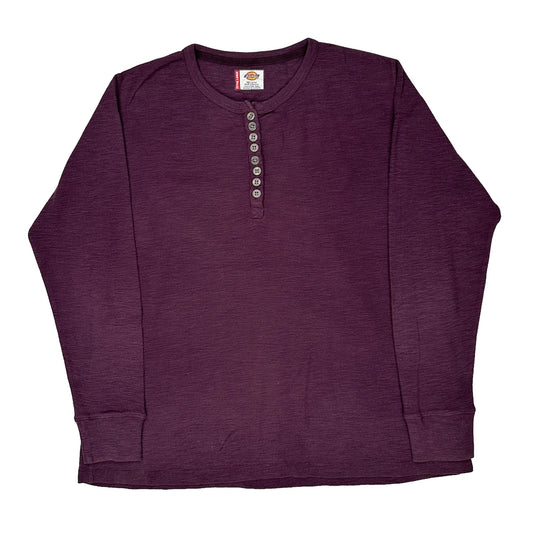 Dickies Long Sleeve T-Shirt - XL Purple Cotton