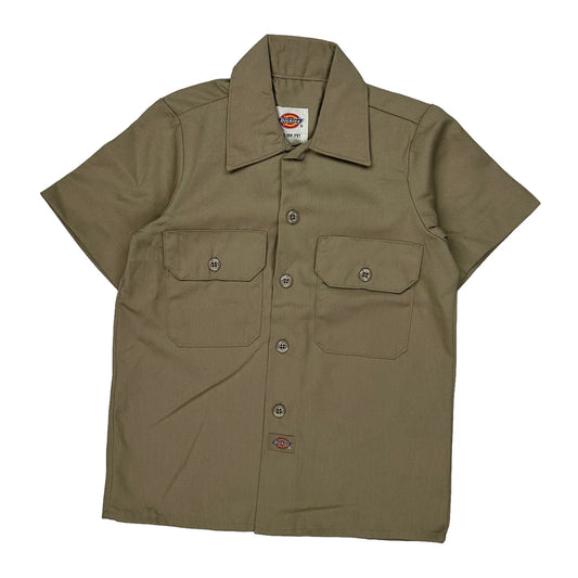 Age 6-7 Dickies Short Sleeve Shirt - XS Khaki Polyester Blend