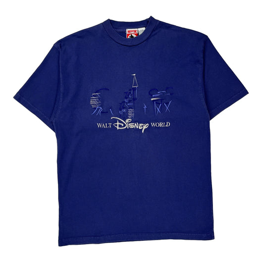 Walt Disney World Mickey Inc Graphic T-Shirt - XL Blue Cotton
