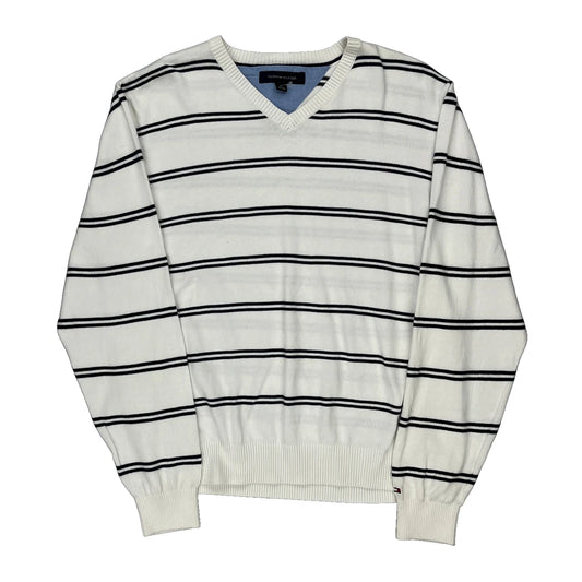 Tommy Hilfiger Striped Jumper - Medium Black Cotton
