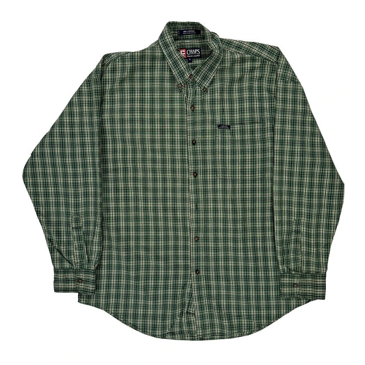 Chaps Ralph Lauren Checked Shirt - XL Green Cotton