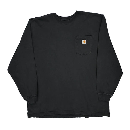 Carhartt Long Sleeve T-Shirt - 2XL Black Cotton