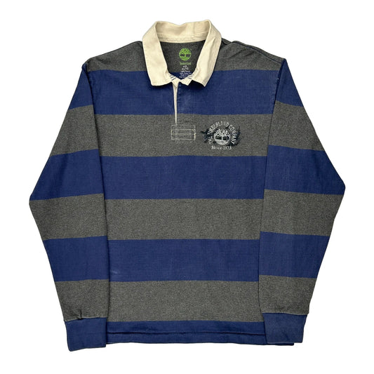 Timberland Striped Rugby Shirt - XL Blue Cotton
