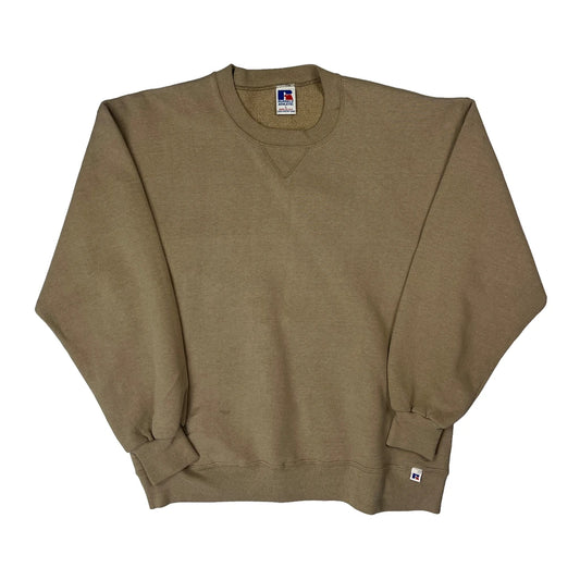 Vintage Russell Athletic Sweatshirt - Large Brown Cotton