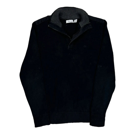 Vintage Calvin Klein 1/4 Zip - Medium Black Cotton