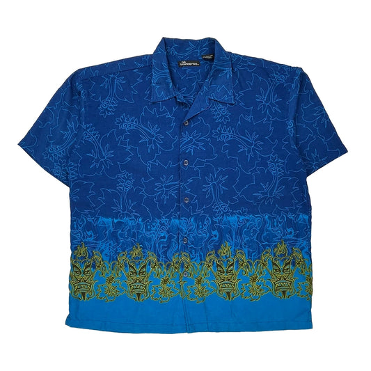 No Boundaries Hawaiian Shirt - XL Blue Polyester