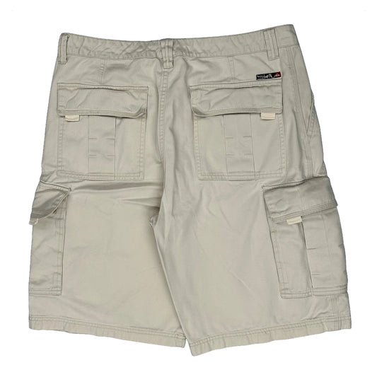 Vintage Quiksilver Cargo Shorts - 34W 10L Cream Cotton
