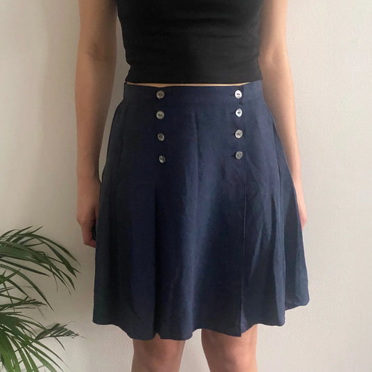 Vintage navy Any Time Mini Skirt - womens 28" waist