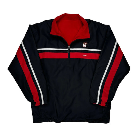 Maryland Nike Track Jacket - Large Black Polyester