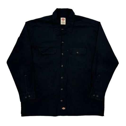 Vintage Dickies Shirt - XL Black Polyester Blend