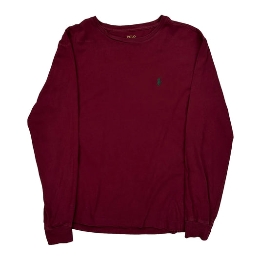 Polo By Ralph Lauren Long Sleeve T-Shirt - Medium Burgundy Cotton