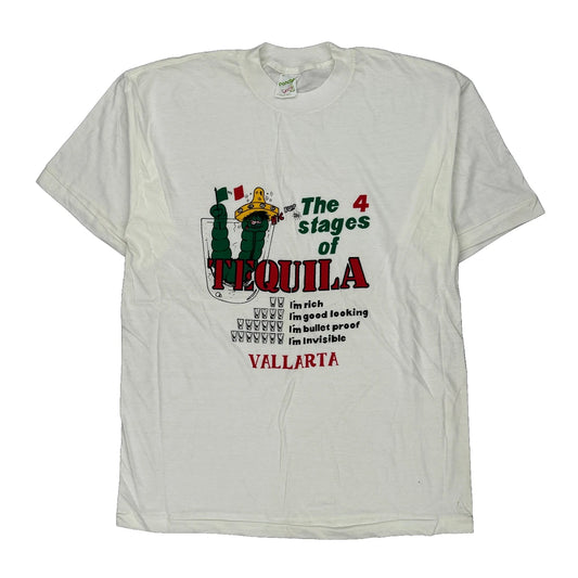 Tequila Panchos Single Stitch T-Shirt - XL White Cotton