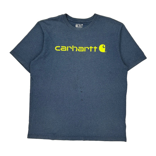 Carhartt T-Shirt - XL Blue Cotton Blend