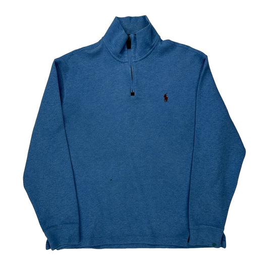 Polo By Ralph Lauren 1/4 Zip - Large Blue Cotton