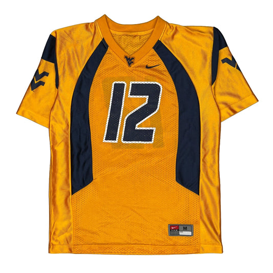 Vintage Age 12-14 Nike West Virginia Mountaineers Football Shirt - Medium Yellow Polyester