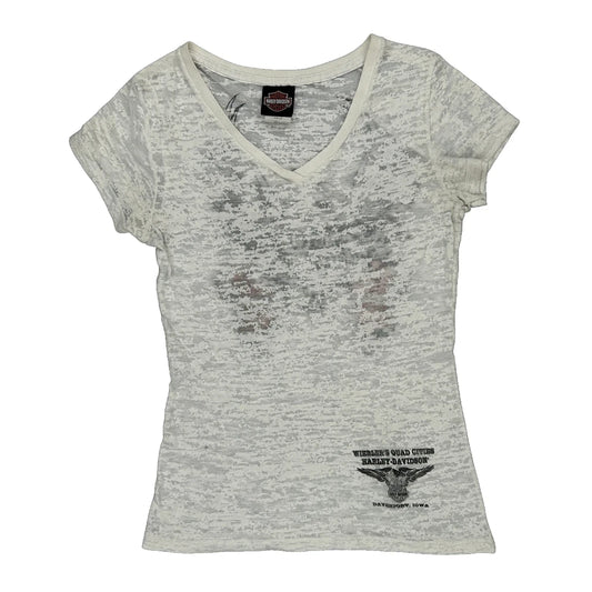 Made In USA Harley Davidson T-Shirt - Large White Cotton