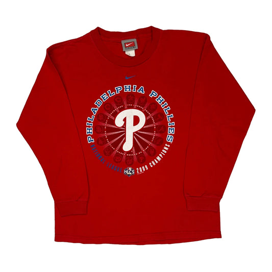 Philadelphia Phillies Nike Mlb Long Sleeve T-Shirt - Large Red Cotton