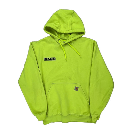 Carhartt Graphic Hoodie - Medium Yellow Cotton Blend