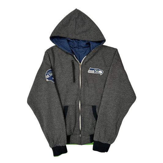 Vintage Seattle Seahawks Nfl Hoodie - Medium Grey Polyester