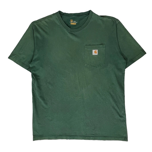 Carhartt T-Shirt - Large Green Cotton