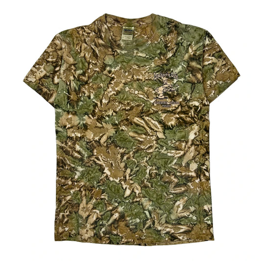 Vintage Lambert'S Cafe Gildan Camo T-Shirt - Medium Camo Cotton