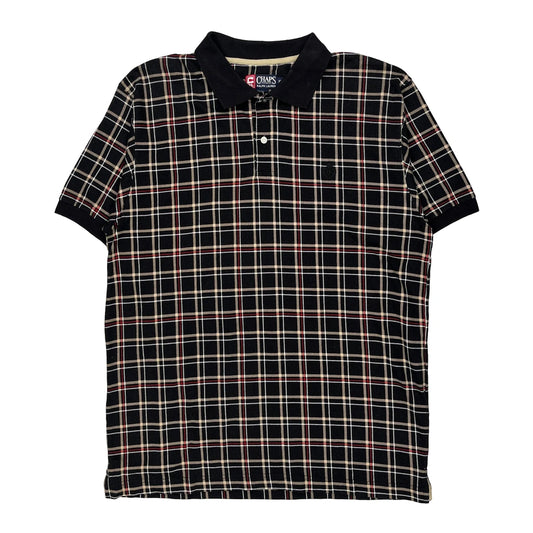 Chaps Ralph Lauren Checked Polo Shirt - XL Black Cotton