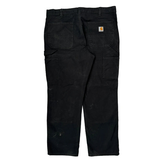 Vintage Carhartt Double Knee Cargo Trousers - 37W 31L Black Cotton