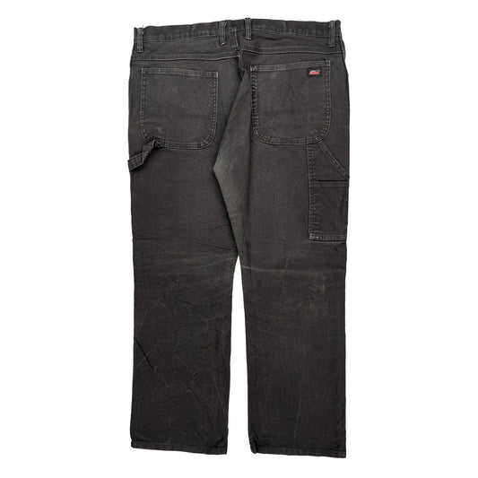 Dickies Carpenter Trousers - 38W 30L Black Cotton