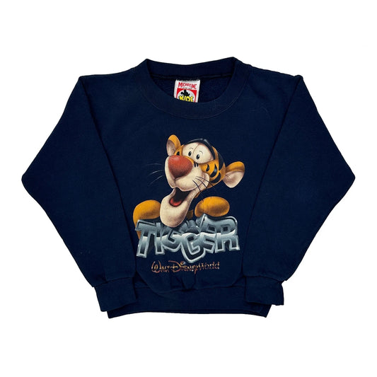 Vintage Age 2-4 Walt Disney World Mickey Inc Cartoon Sweatshirt - XS Navy Cotton