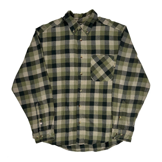 Woolrich Checked Flannel Shirt - Large Green Cotton