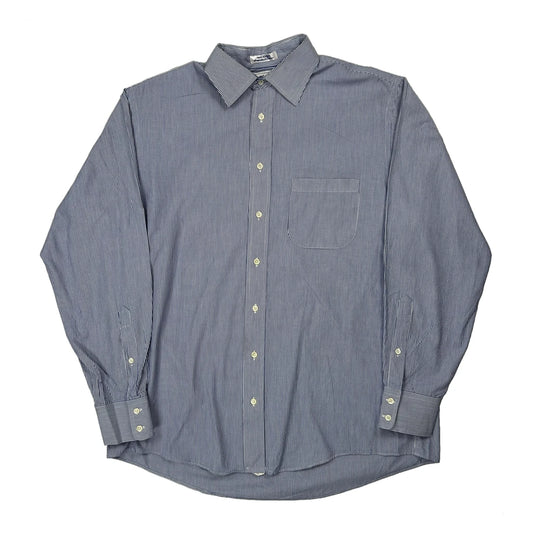 Burberry Striped Shirt - Large Blue Cotton