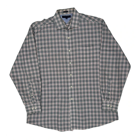 Vintage Tommy Hilfiger Checked Shirt - XL Grey Cotton
