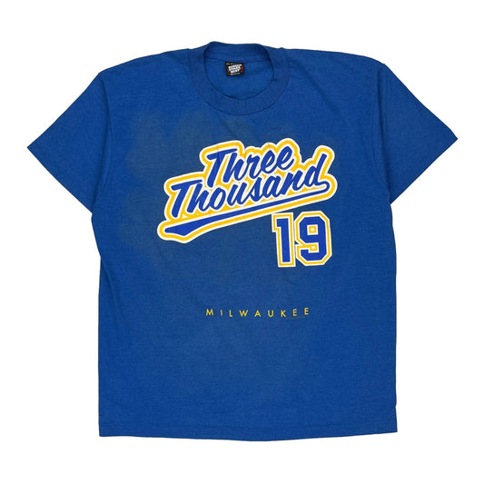 Milwaukee Three Thousand 19 Screen Stars Single Stitch T-Shirt - XL Blue Cotton Blend