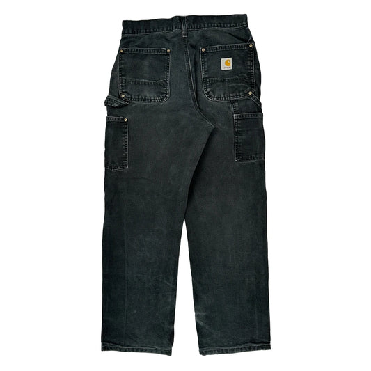 Vintage Carhartt Double Knee Carpenter Trousers - 28W 29L Black Cotton