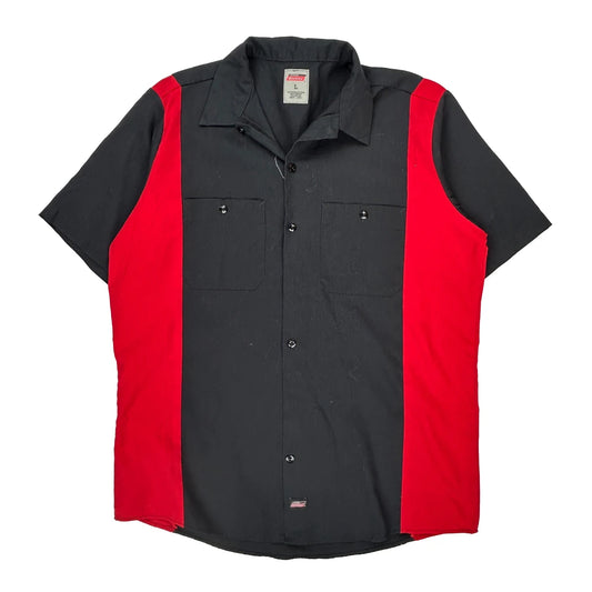 Dickies Short Sleeve Shirt - Large Black Polyester Blend