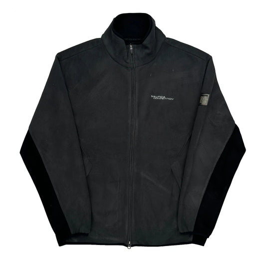 Vintage Nautica Fleece Jacket - Large Black Polyester