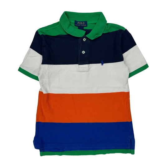 Vintage Age 7 Polo By Ralph Lauren Striped Polo Shirt - Small Multicoloured Cotton
