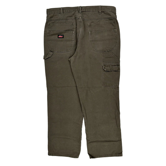 Dickies Double Knee Carpenter Trousers - 36W 30L Brown Cotton