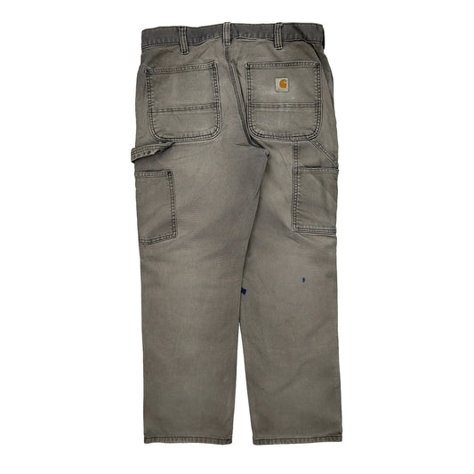 Carhartt Double Knee Carpenter Trousers - 34W 30L Grey Cotton