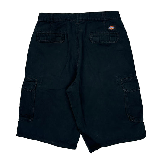 Dickies Baggy Cargo Shorts - 32W 12L Black Cotton