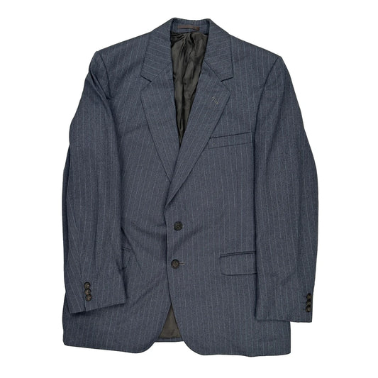 Vintage Aquascutum Pinstripe Blazer - Large Blue Viscose